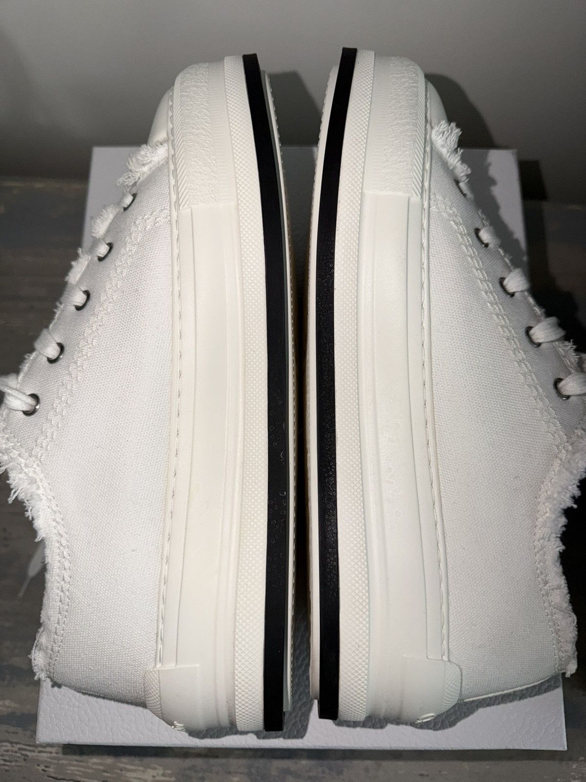 Dior WALK’N’DIOR PLATFORM SNEAKERS WHITE BLACK EMBROIDERED CANVAS Size US 10 / IT 40 - 6 Thumbnail