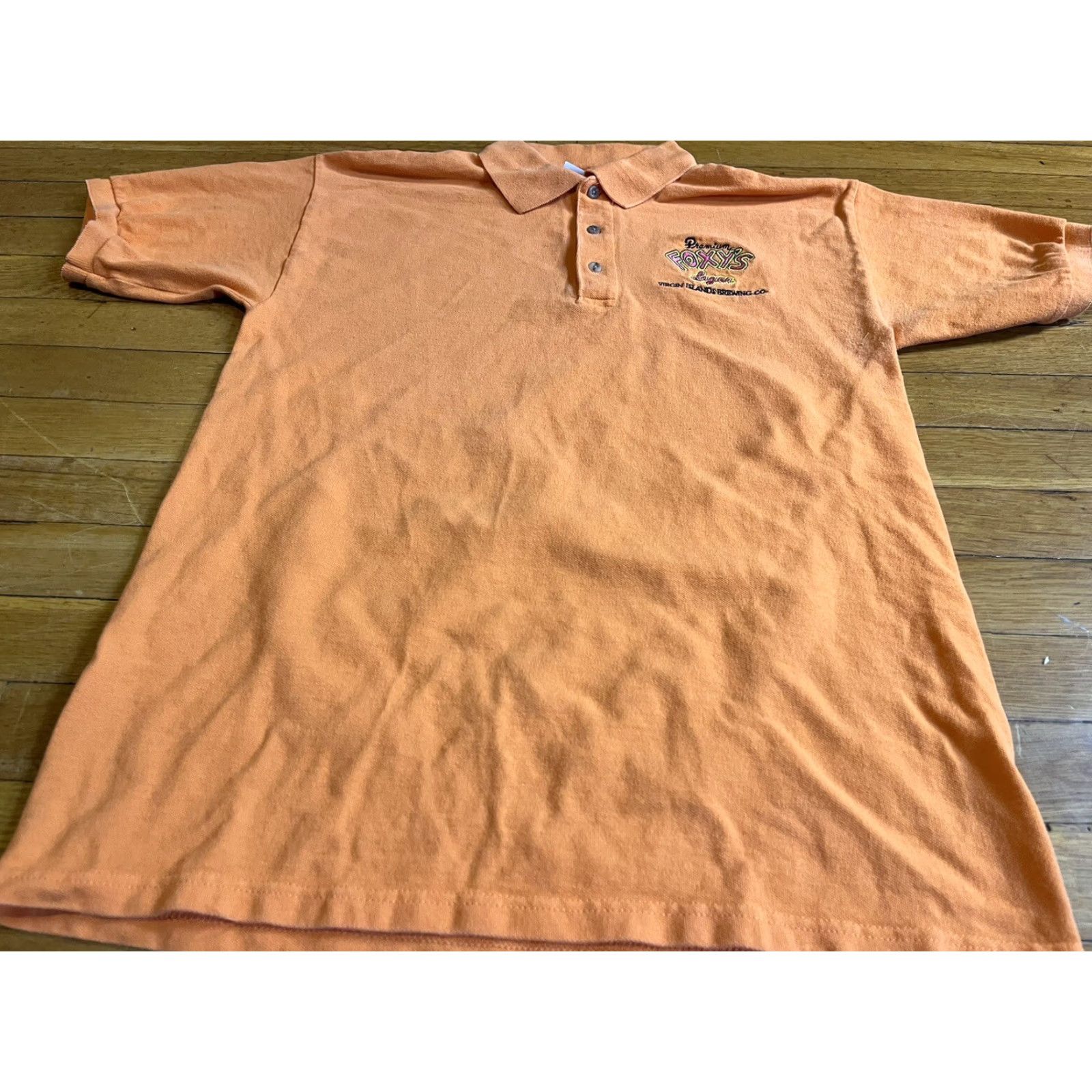 Vintage VINTAGE Premium Foxy’s Lager Polo Shirt Men's M Orange Short Sleeve 90s Retro Beer Embroidered Size US M / EU 48-50 / 2 - 2 Thumbnail