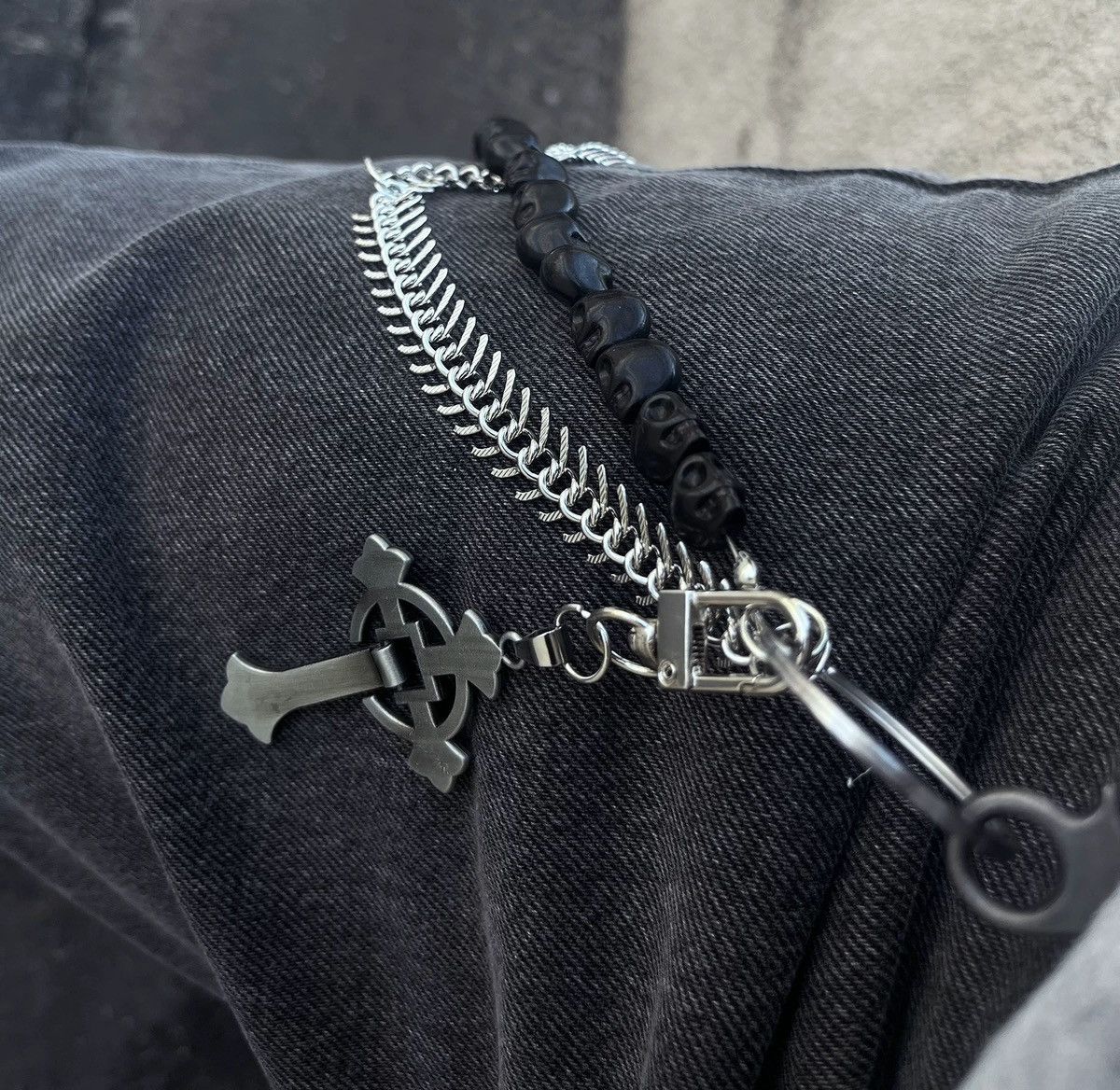 Japanese Brand × Jewelry Avant garde cross skull double layer pocket wallet chain Size ONE SIZE - 2 Thumbnail