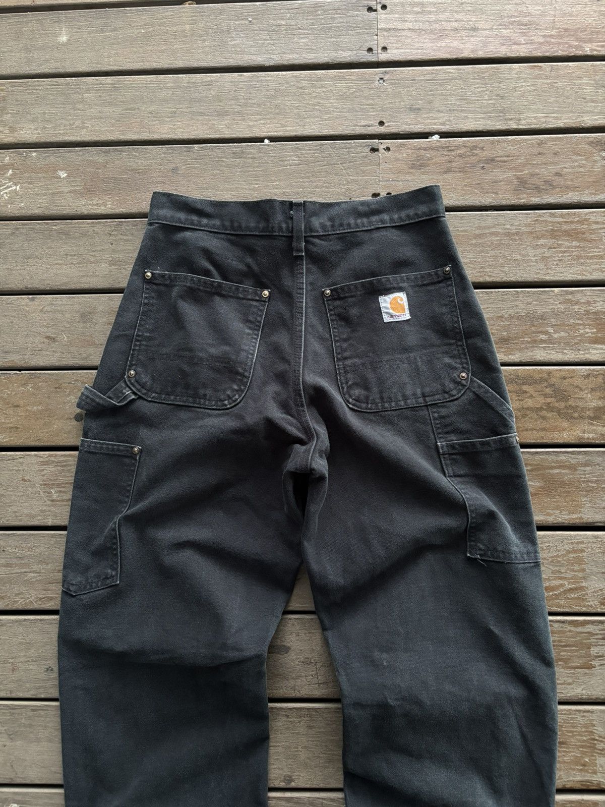 Carhartt ❤️‍🔥SOLD❤️‍🔥Vintage Faded Carhartt Doubleknee B01-BLK🖤 Size US 28 / EU 44 - 1 Thumbnail