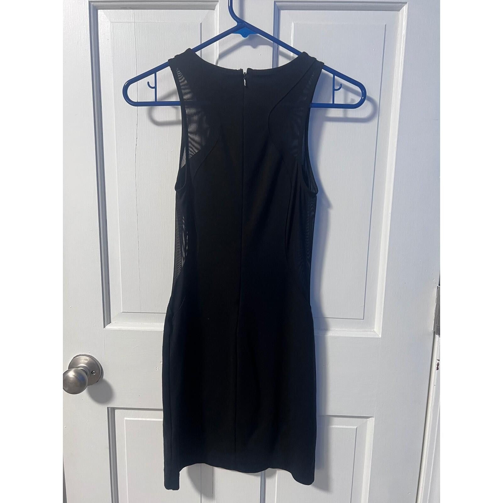 Express Express Womens Black Mesh Panel Bodycon Mini Dress Size 0 Size XS / US 0-2 / IT 36-38 - 7 Thumbnail
