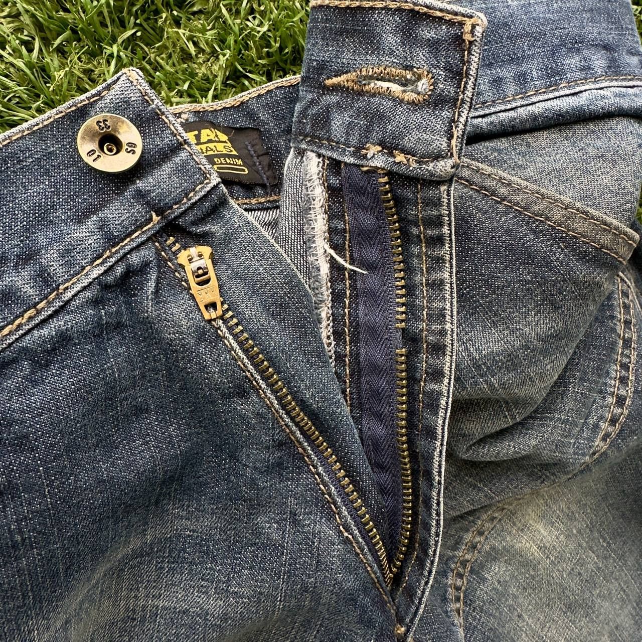 G-Star VINTAGE G STAR RAW BAGGY BIG LOGO FLARED HYPE WASHED JEANS Size US 30 / EU 46 - 7 Thumbnail