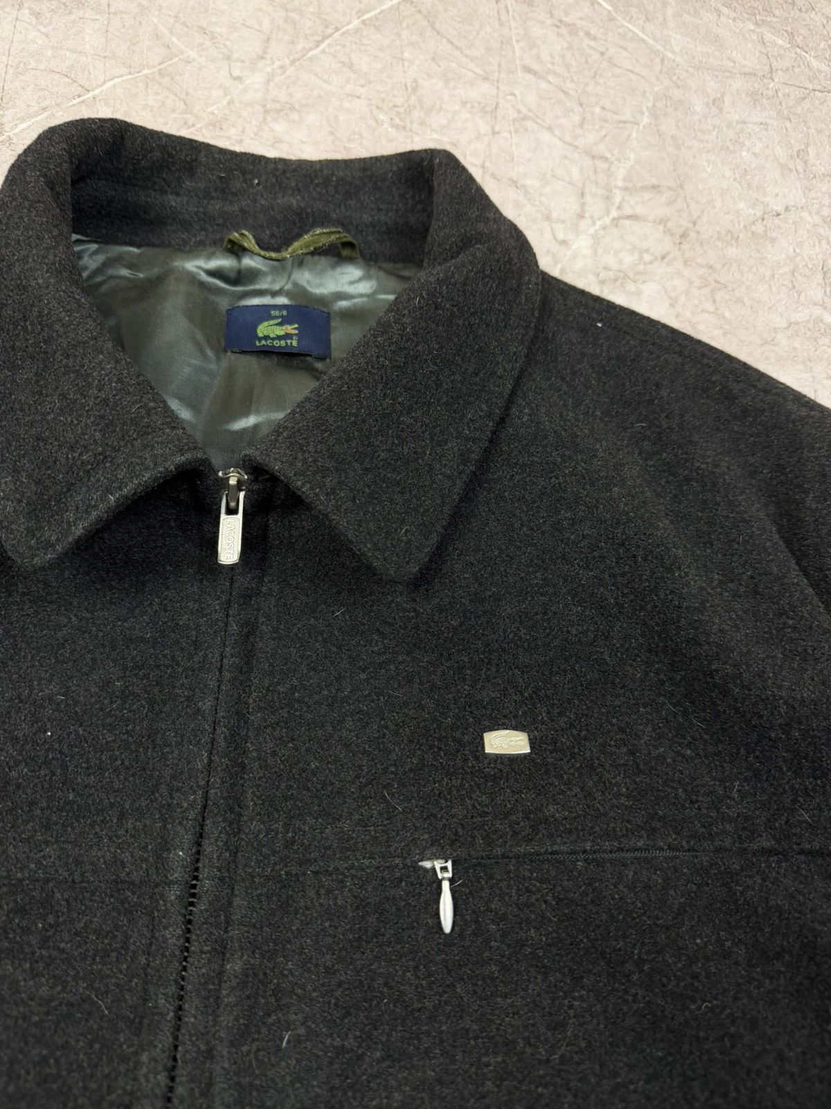 Lacoste Vintage Lacoste Black Wool Coat Jacket Size US XL / EU 56 / 4 - 5 Thumbnail