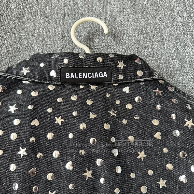 Balenciaga Balenciaga Black metallic denim jacket Size XXS / US 00 / IT 34 - 1 Thumbnail