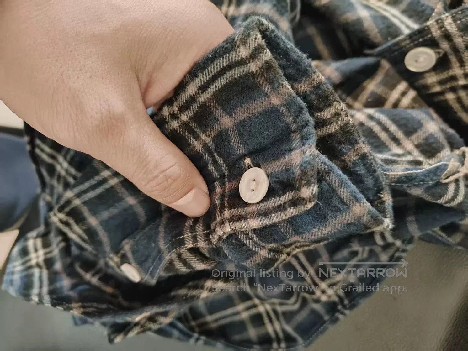 Freewheelers Navy Gray Wool Shirt by Freewheelers. Size US XL / EU 56 / 4 - 5 Thumbnail