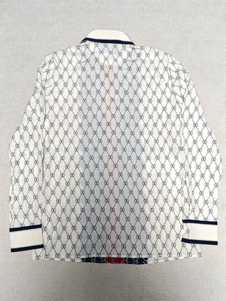 Gucci Gucci Size 38 Full-print old flower logo silk long-sleeved Size US XXS / EU 40 - 2 Thumbnail