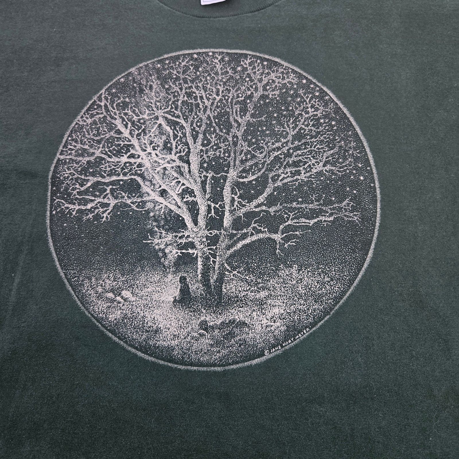 Hanes Vintage Y2K Tree Artwork T shirt Size 2XL Green Size US L / EU 52-54 / 3 - 2 Thumbnail