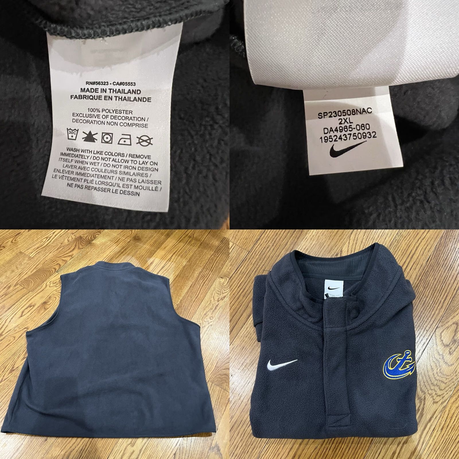 Nike Nike Therma Fit Vest Men 2XL Gray Zip Stand-Up Collar Lightweight Sports Outdoor Walking Running Gym Training Casual Workwear Size US XXL / EU 58 / 5 - 8 Thumbnail