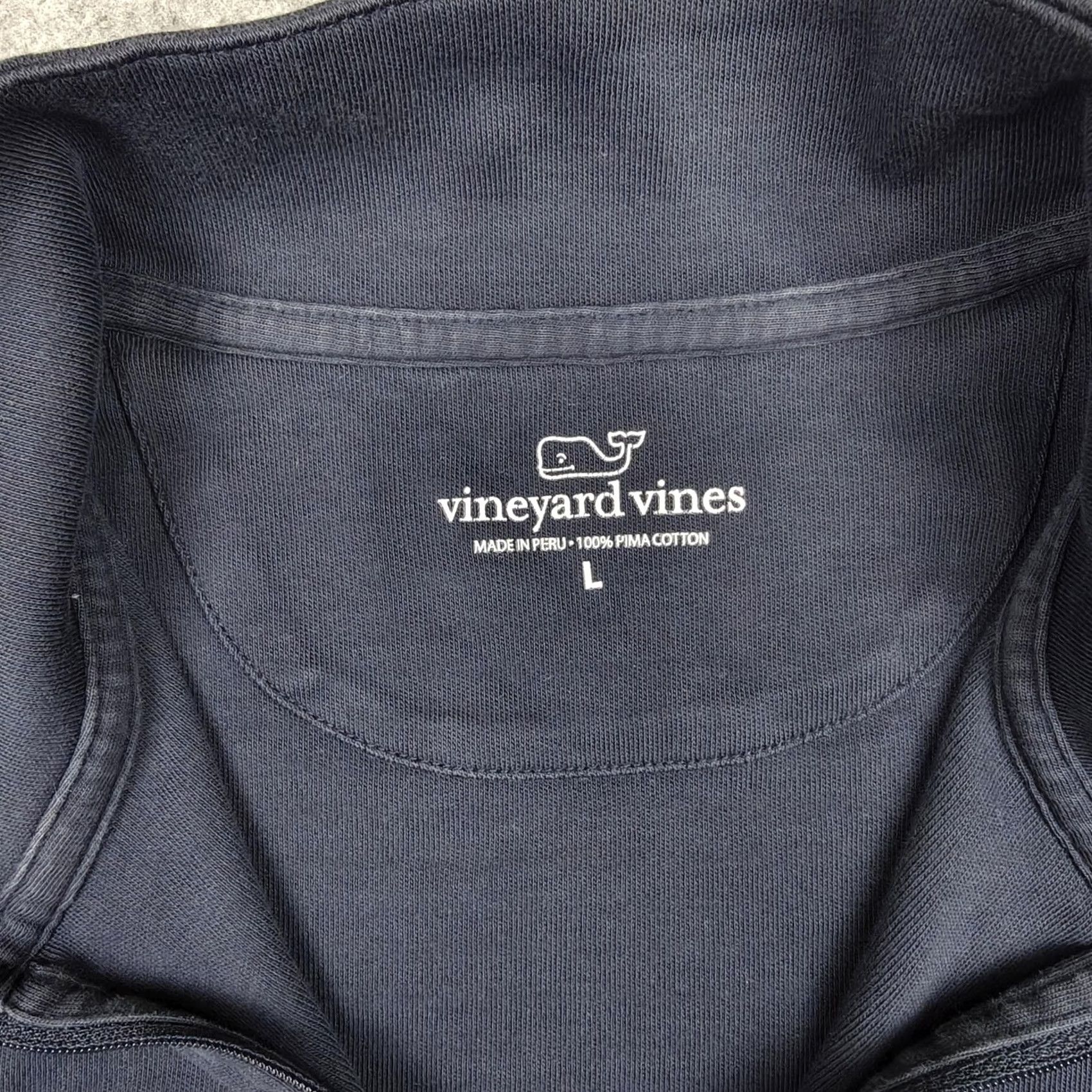 Vineyard Vines Vineyard Vines Sweatshirt Mens Large Blue 1/4 Zip Mock Neck Pullover Cotton Knit Pullover Size US L / EU 52-54 / 3 - 3 Thumbnail