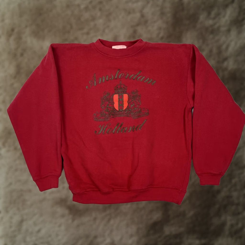 Vintage VINTAGE Amsterdam Holland Sweatshirt Mens Large Red Fleece Crewneck Pullover Size US L / EU 52-54 / 3 - 1 Thumbnail