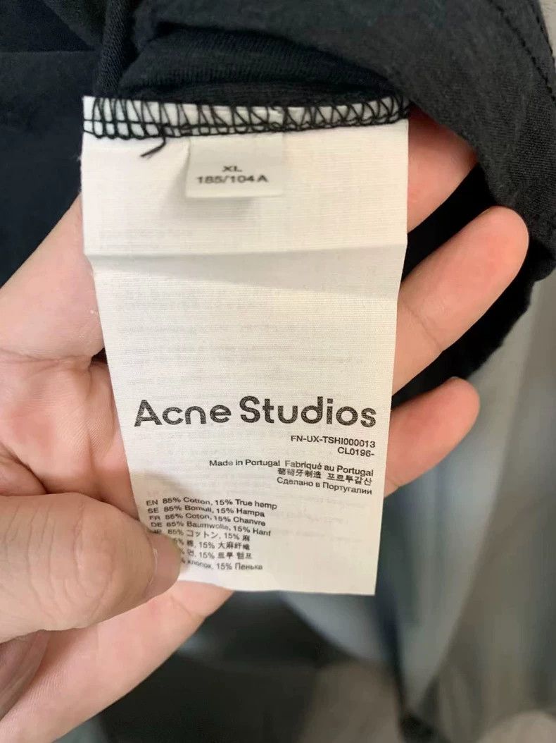 Acne Studios Acne Studios Black distressed washed T-shirt with letter-p Size US XL / EU 56 / 4 - 4 Thumbnail