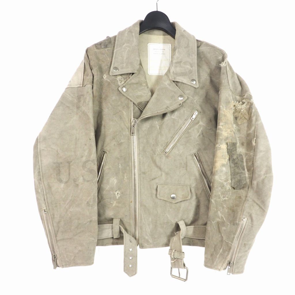 Image of Readymade Motorcycle Riders Jacket in Grey, Men's (Size Small)