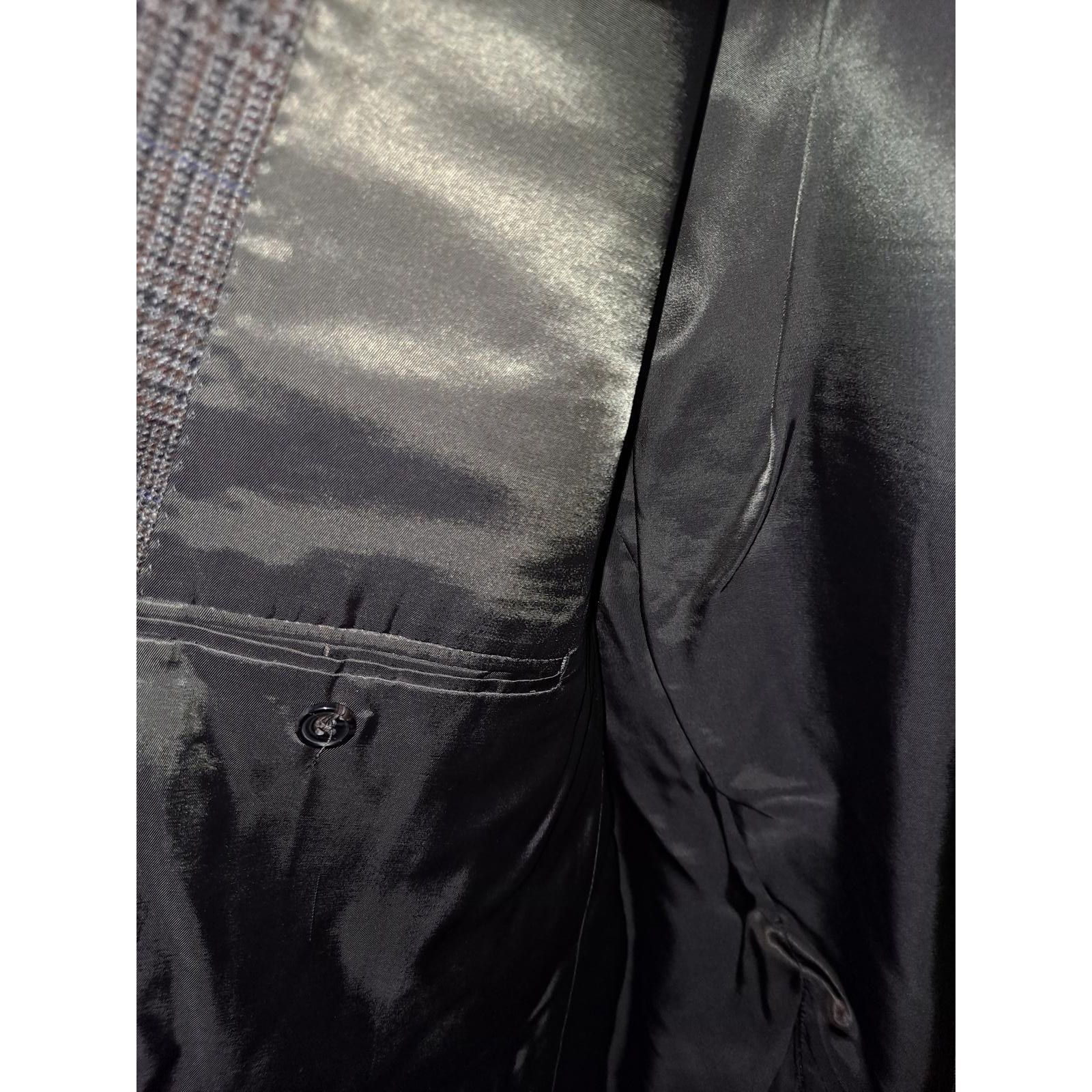 Ralph Lauren Ralph Lauren Black with Blue and Orange Plaid 2 Button Wool Size 52R - 3 Thumbnail