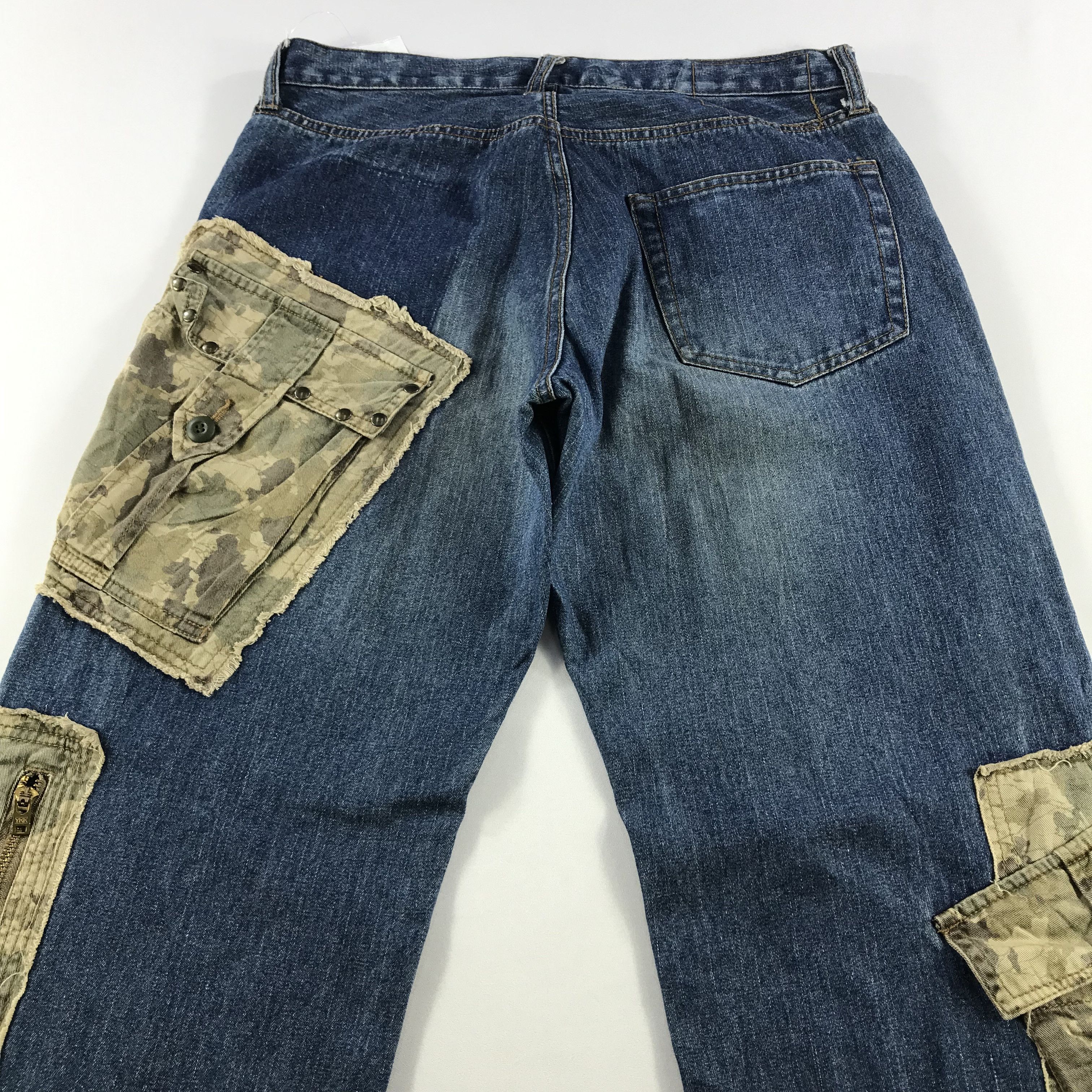 Japanese Brand × PPFM PPFM Jeans Multi Pocket Camo Cargo Denim KJ3194 Size US 32 / EU 48 - 5 Thumbnail
