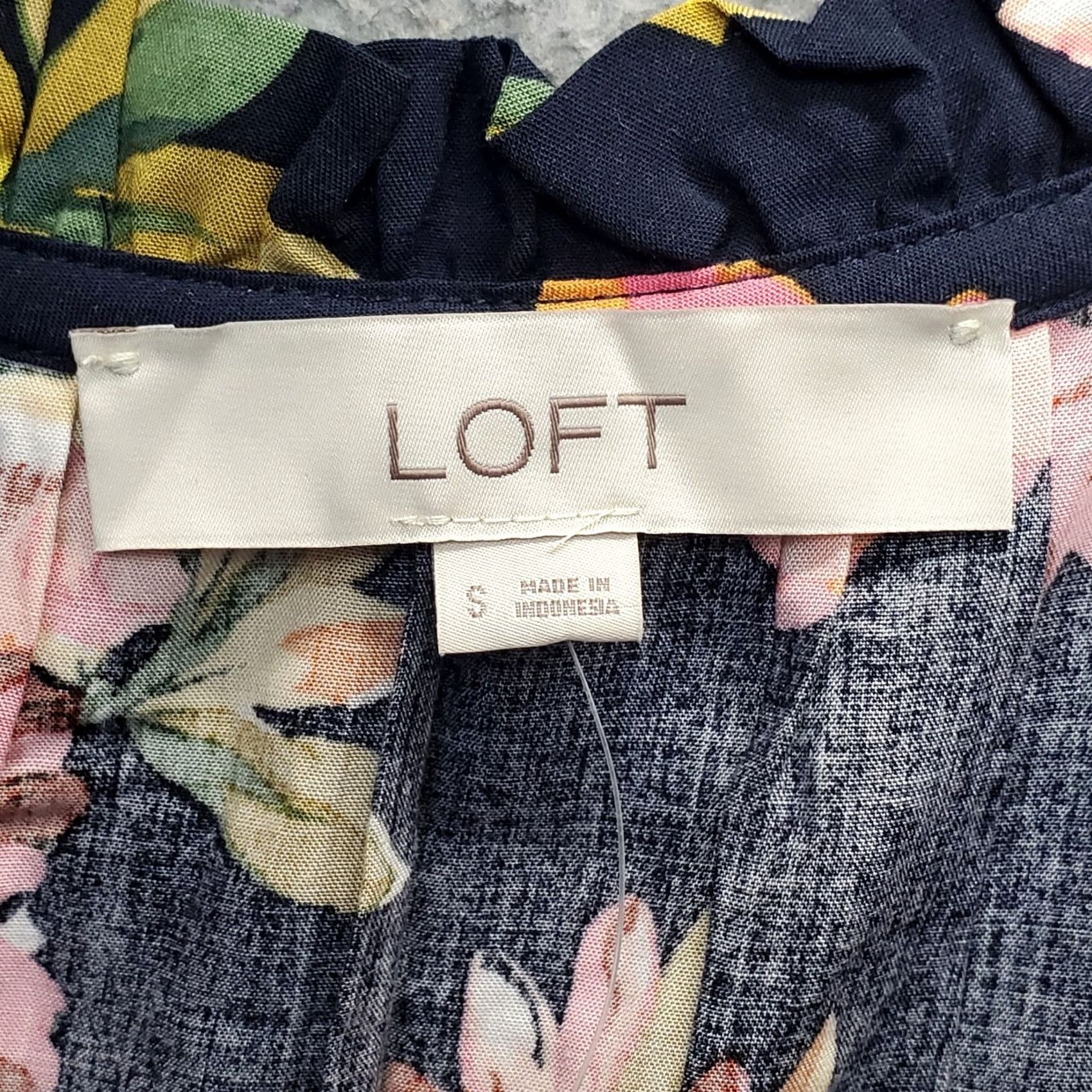 Loft LOFT Womens Size S Multicolor Floral A-Line Dress Sleeveless Ruffle Tie Front Crew Neck Summer Dept: Women Size S / US 4 / IT 40 - 6 Thumbnail