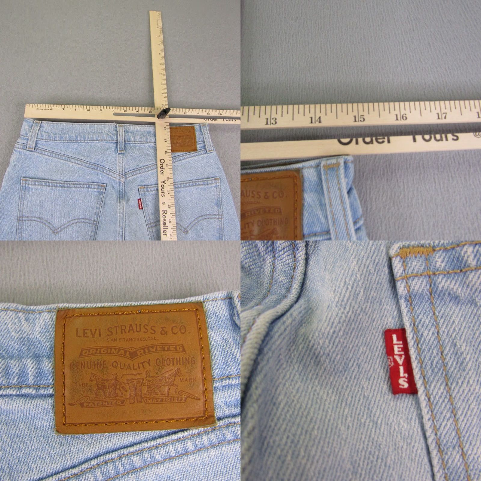 Levi's Levis Jeans Womens 30x29 Blue Denim 70s High Slim Straight Light Wash Fray Pants Size 30" / US 8 / IT 44 - 8 Thumbnail