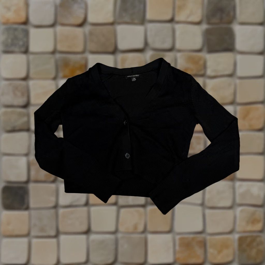 Banana Republic Banana Republic Cardigan Womens XS Black Ribbed Knit Button Up Sweater Size XS / US 0-2 / IT 36-38 - 1 Thumbnail