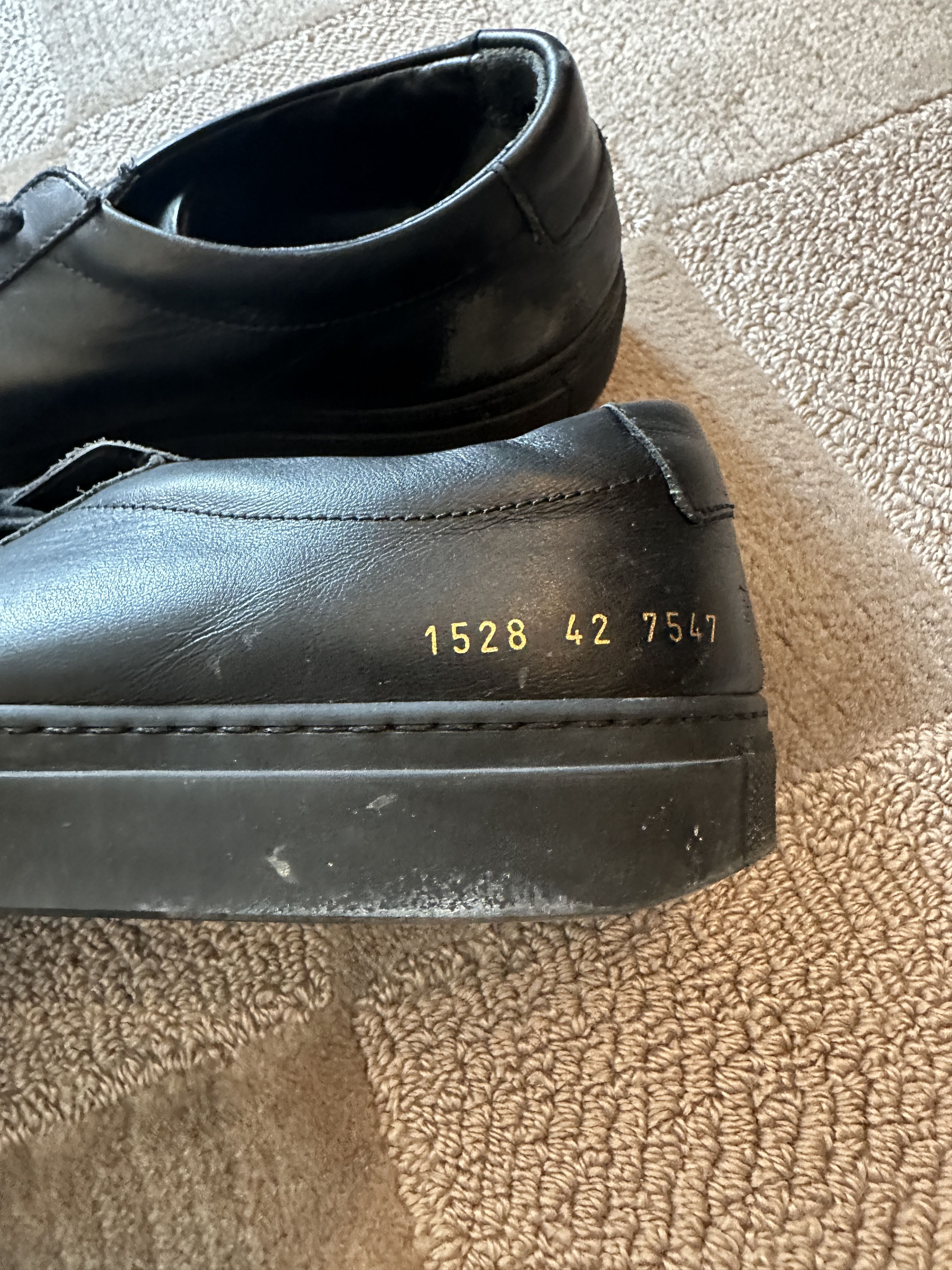 Common Projects Common Projects All-Black Leather Sneakers Size US 9 / EU 42 - 3 Thumbnail