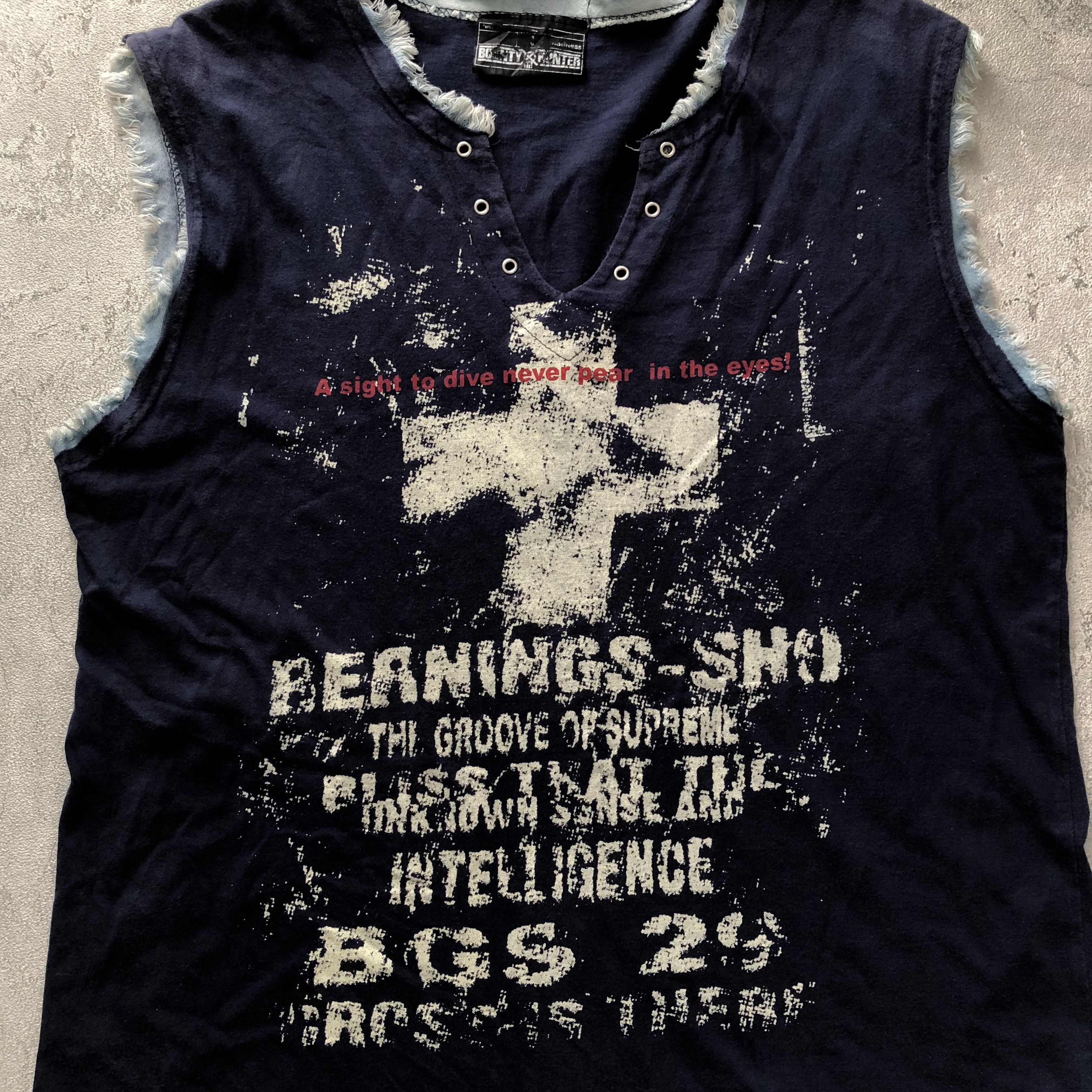 Japanese Brand Bounty Hunter Bernings Poem Punk Style Design Tank Tops Size US L / EU 52-54 / 3 - 2 Thumbnail