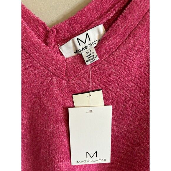 Magaschoni Magaschoni Pink V-Neck Oversize Sweater - S/P Size S / US 4 / IT 40 - 4 Thumbnail