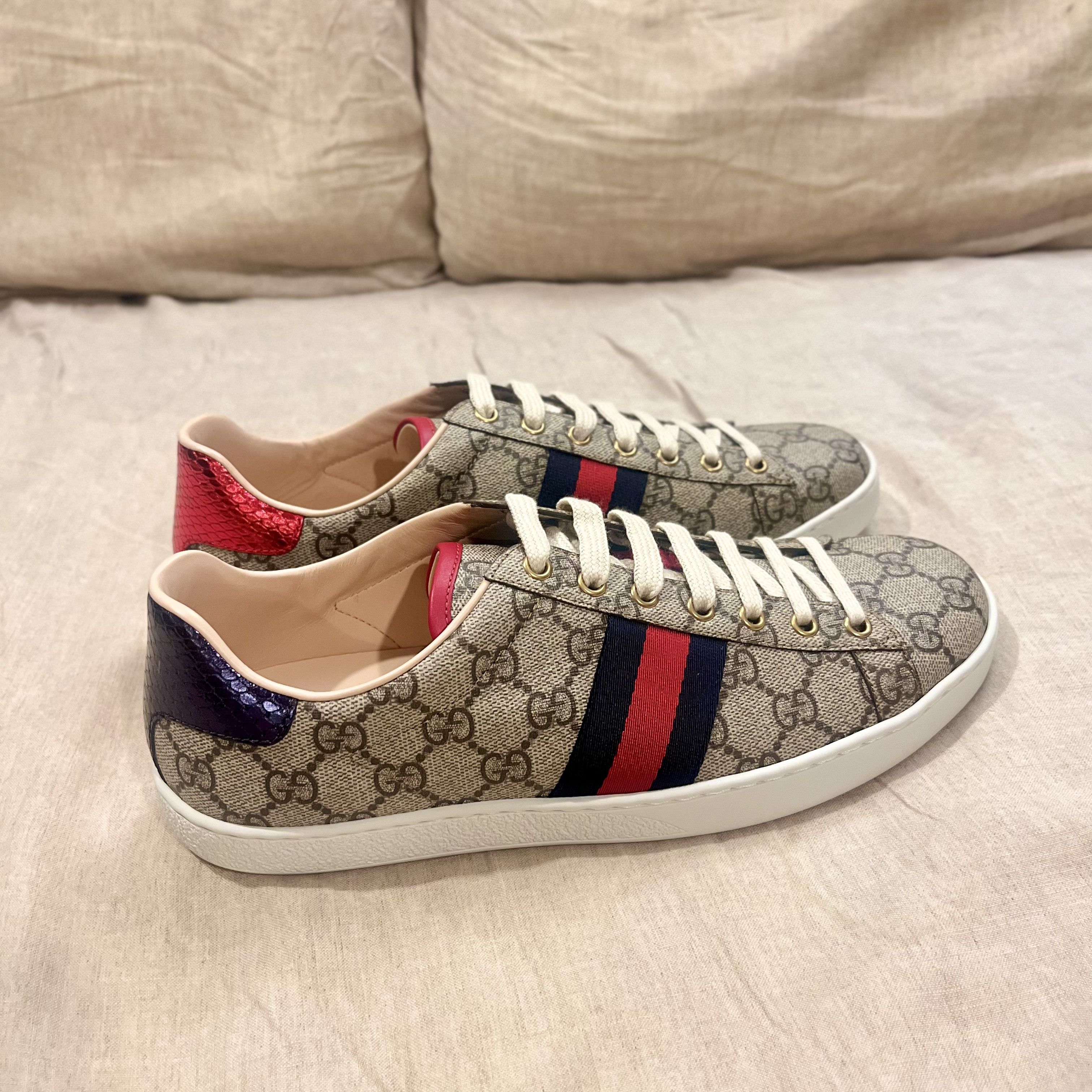 スニーカー GUCCI Cappuccino Fabric And Suede Sneakers Gucci Cappuccino Fabric And Suede Sneakers | Grailed