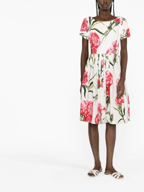 Dolce & Gabbana o1y0825 Short Sleeves Midi Dress in Multicolor Size XS / US 0-2 / IT 36-38 - 4 Thumbnail