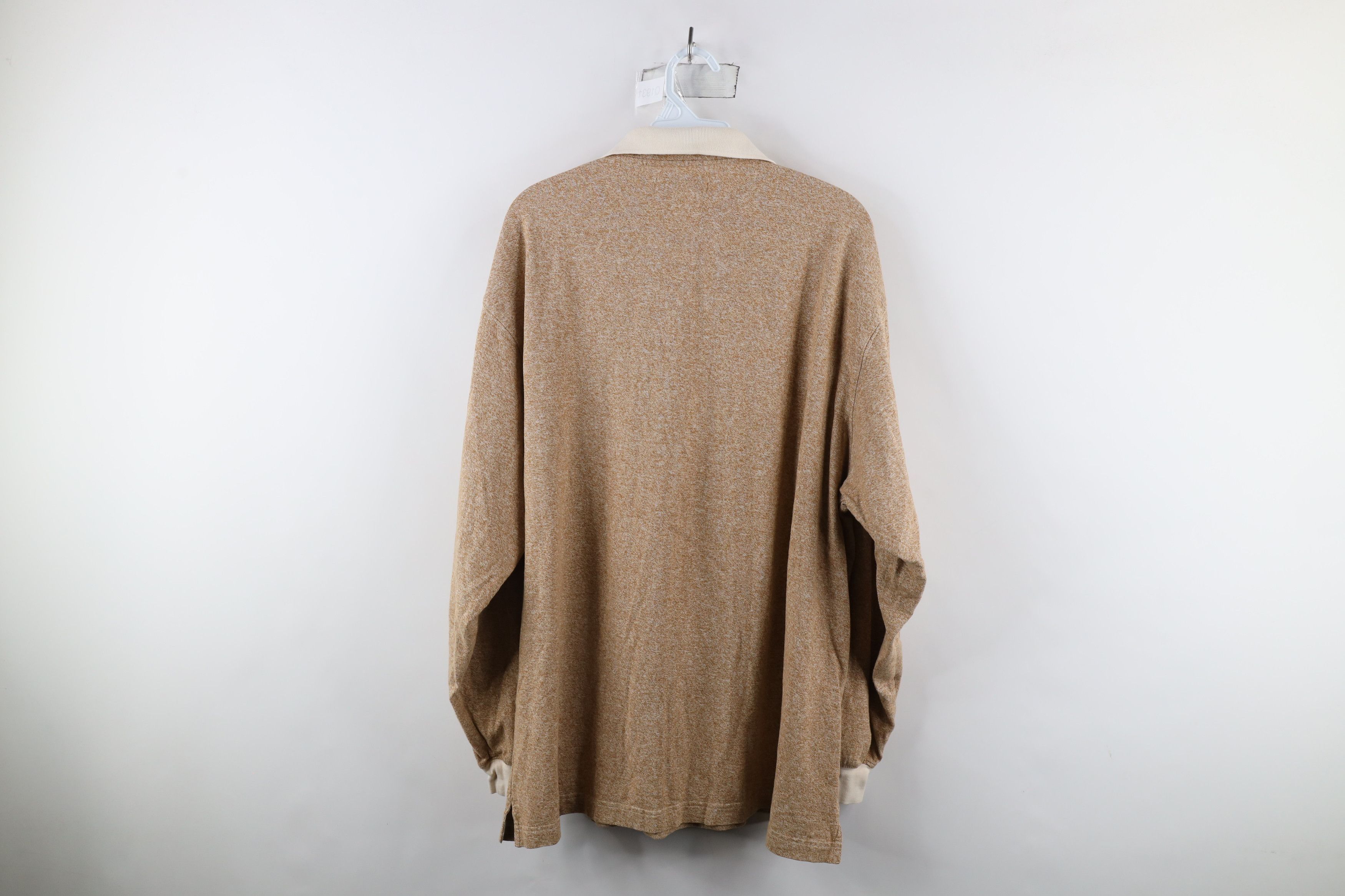Vintage Vintage 90s Streetwear Long Sleeve Rugby Polo Shirt Beige Size US M / EU 48-50 / 2 - 6 Thumbnail