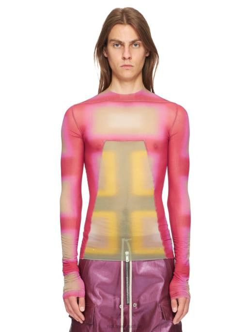 image of Rick Owens Os11X0224 Edfu Lido Plaid Shirt In Fuchsia Moss Plaid, Men's (Size Small)