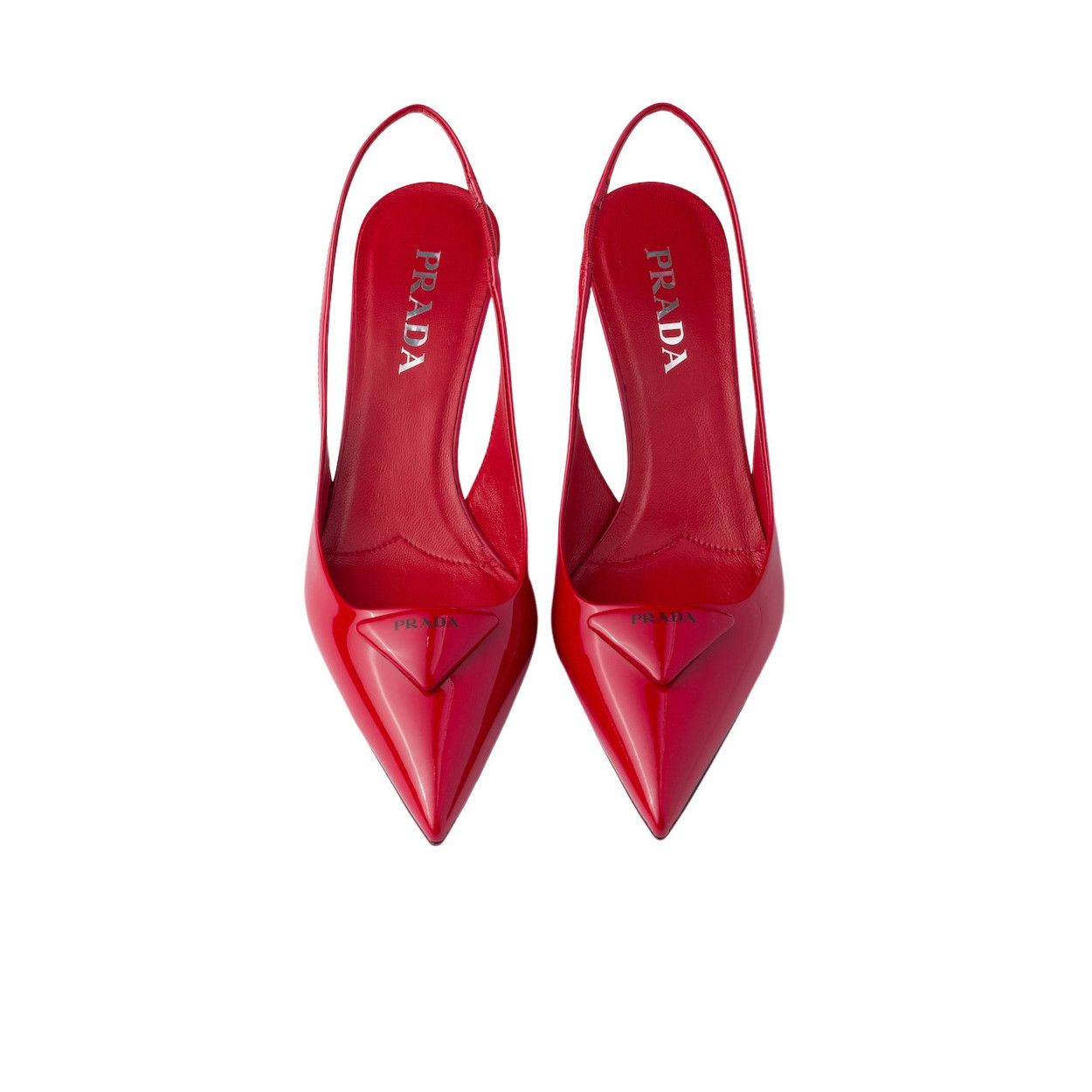 Prada PRADA $1220 Red Patent Leather Slingback Pumps New & Authent Size US 8 / IT 38 - 3 Thumbnail