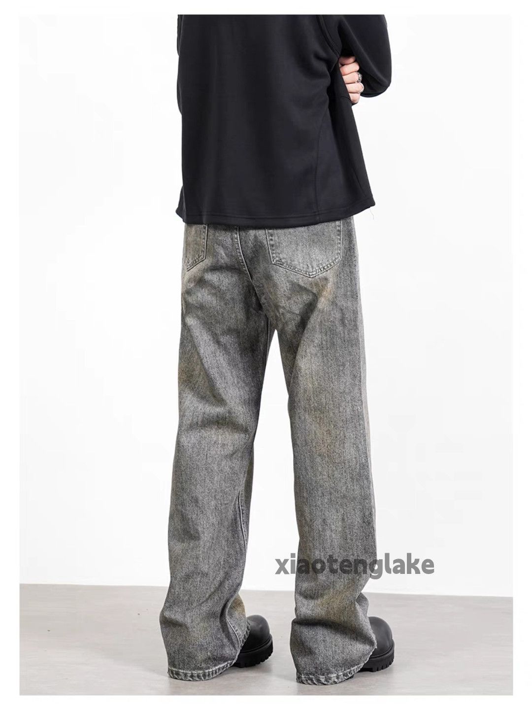 Jean × Vintage washed faded stain loose punk grunge flared jeans Size US 32 / EU 48 - 3 Thumbnail