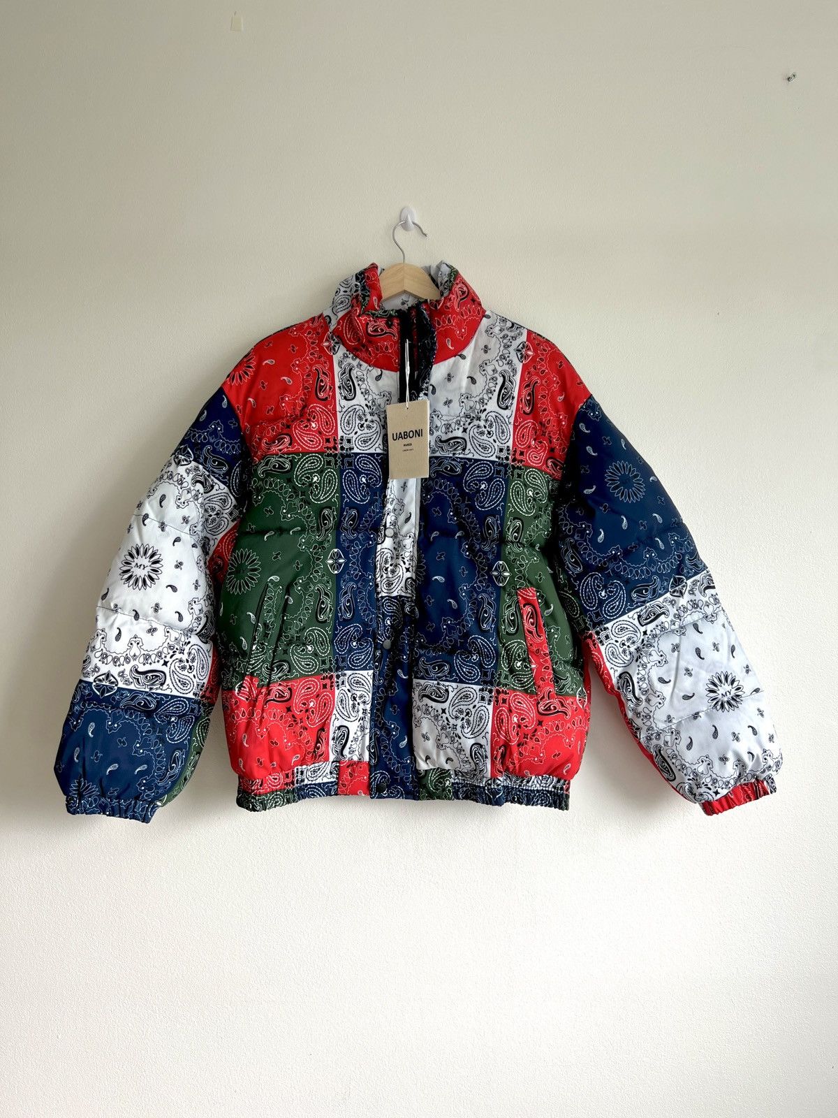 Image of Designer Uaboni Paris Multicolor Puffer Jacket, Men's (Size Small)