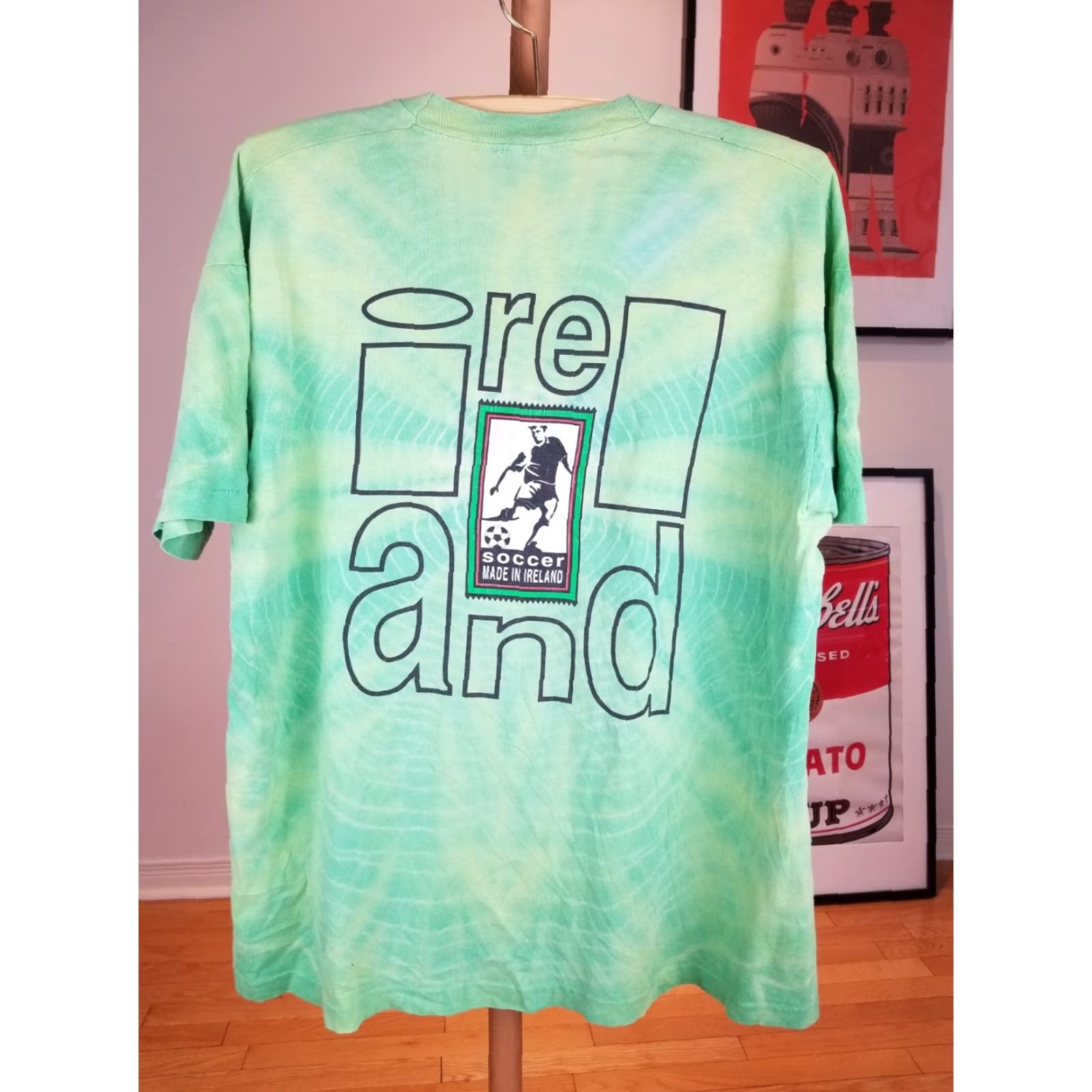 Fruit Of The Loom VINTAGE IRELAND WORLD CUP SOCCER TIE DYE SINGLE STITCH T-SHIRT SZ XLARGE Size US XL / EU 56 / 4 - 7 Thumbnail