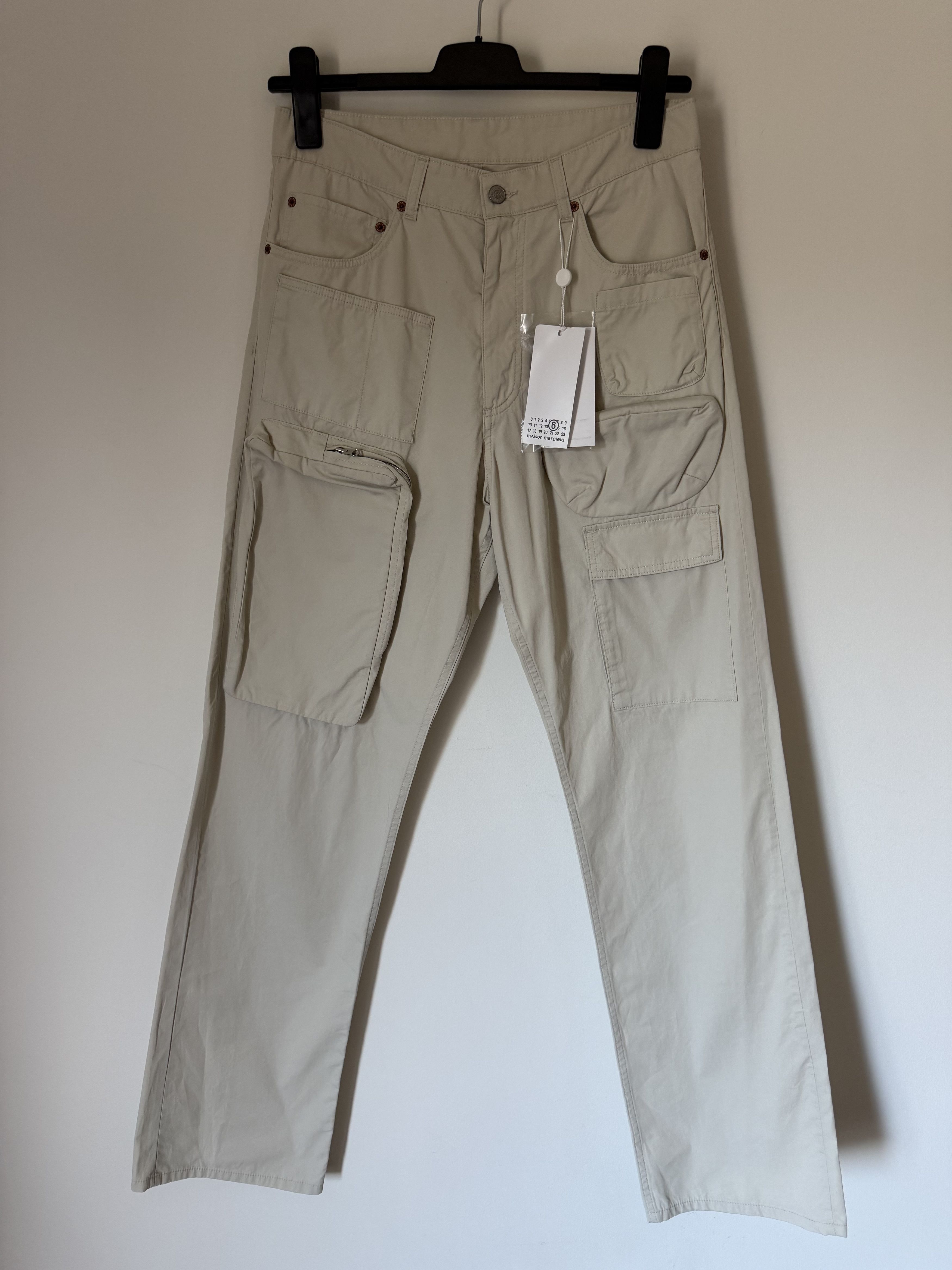 MM6 MM6 Maison Margiela Multi Pocket Cargo Pants in Stone Size US 33 - 1 Thumbnail