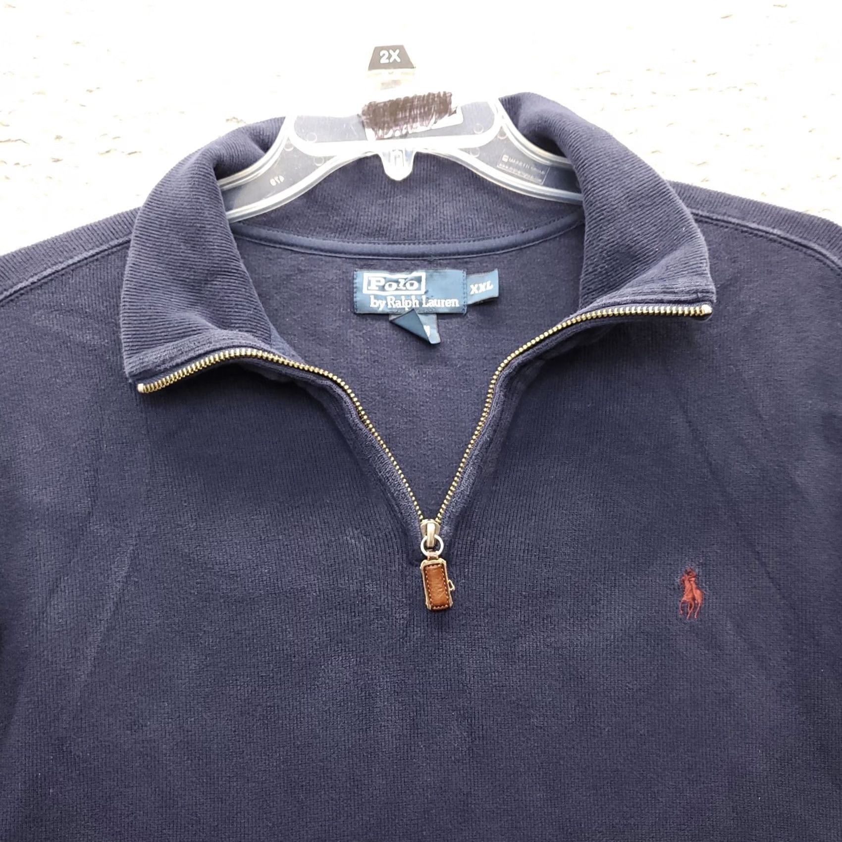 Polo Ralph Lauren Polo Ralph Lauren Sweater Mens 2XL Navy Knit Long Sleeve Quarter Zip Pony Logo Size US XXL / EU 58 / 5 - 3 Thumbnail