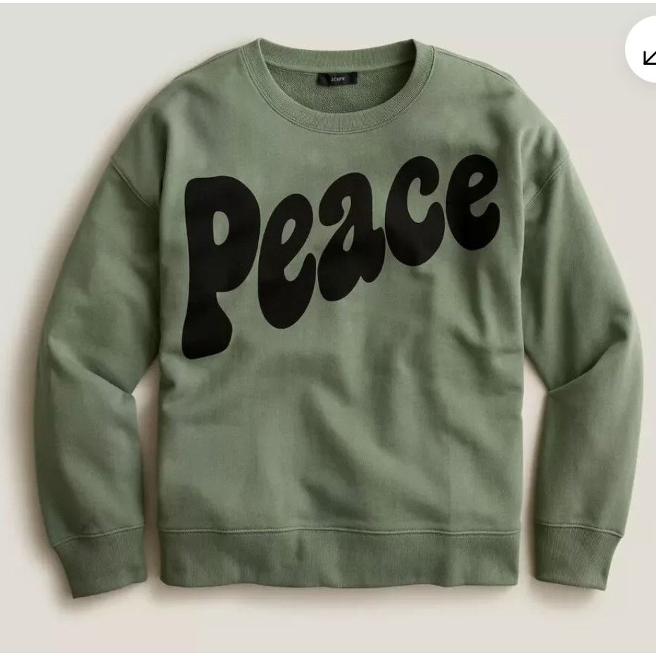 J.Crew J Crew Sweatshirt Womens Graphic PEACE Pullover NEW Size M / US 6-8 / IT 42-44 - 1 Thumbnail