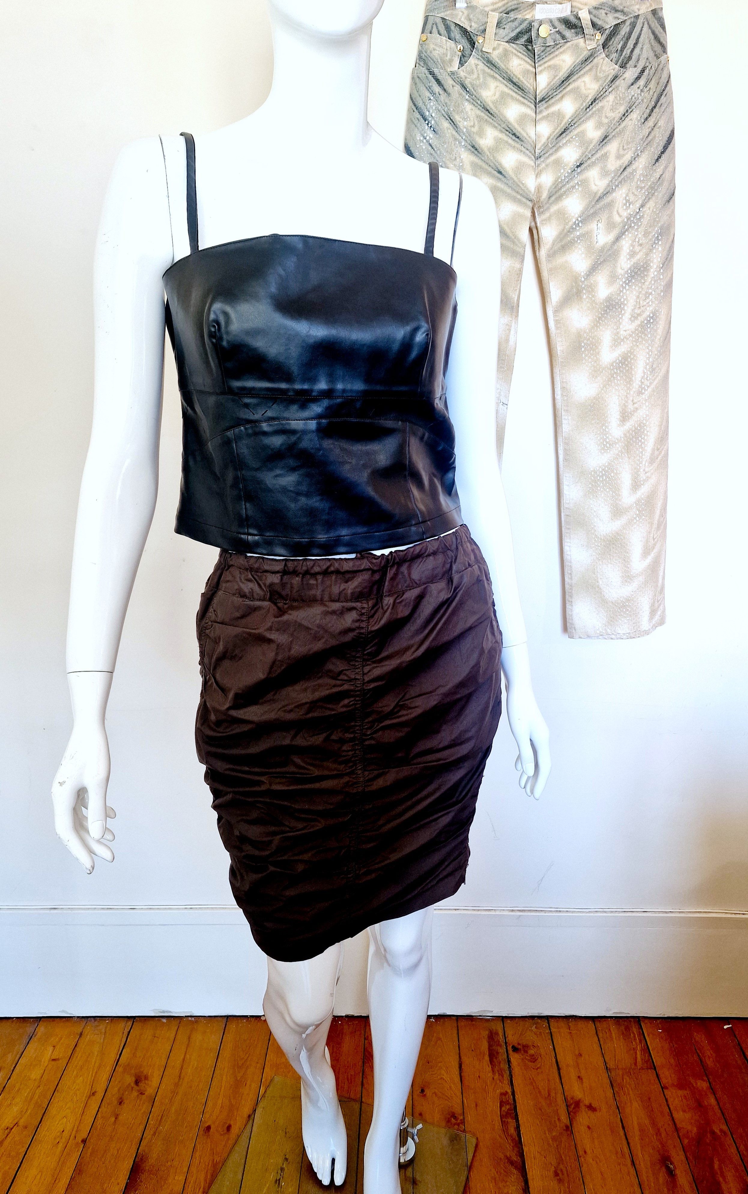 Versace Gianni Versace Fake Leather Bondage Corset Tee Top Bustier Size M / US 6-8 / IT 42-44 - 2 Thumbnail