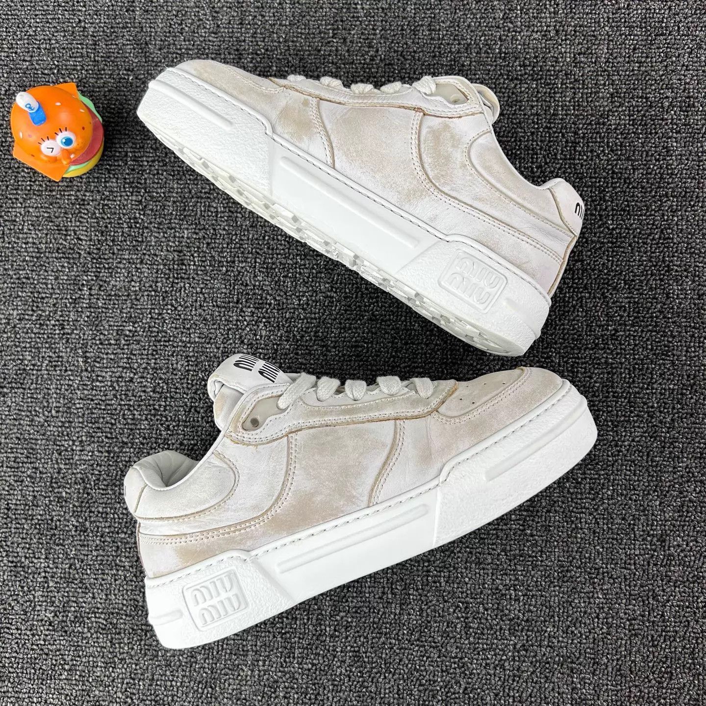 Miu Miu MIU MIU distressed white sneaker women's EU 36 Size US 5.5 / IT 35.5 - 4 Thumbnail