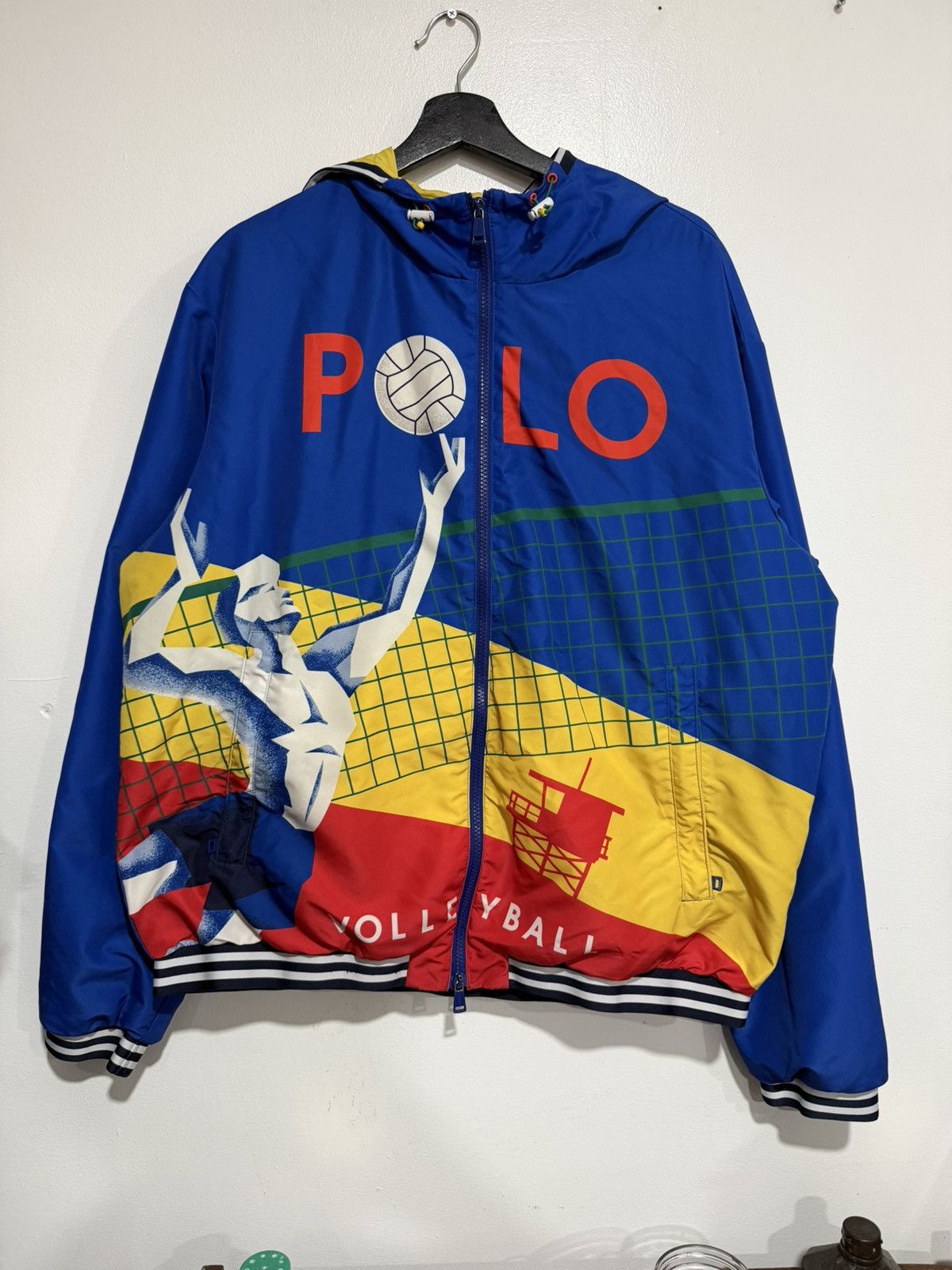 Polo Ralph Lauren Vintage Polo Ralph Lauren Volleyball Graphic Hooded Jaccket Size US XL / EU 56 / 4 - 1 Thumbnail