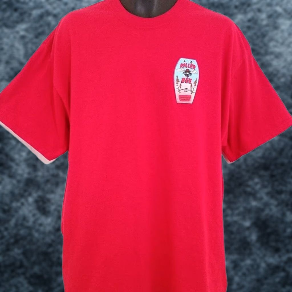 Hanes VINTAGE Hanes Killer Bee Honey T Shirt Mens XL Red 90s Tucalota Falls Hive USA Shirt - Graphic Tee Size US XL / EU 56 / 4 - 1 Thumbnail