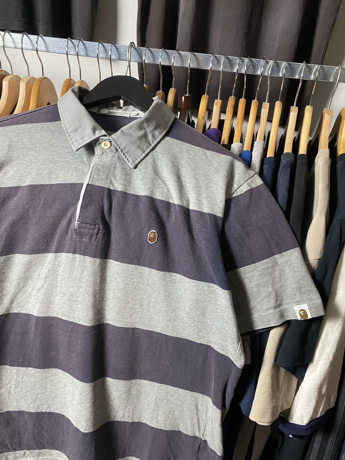 Bape × Vintage OG Vintage 2000 Made With General Rugby Polo Striped Shirts Size US L / EU 52-54 / 3 - 2 Thumbnail
