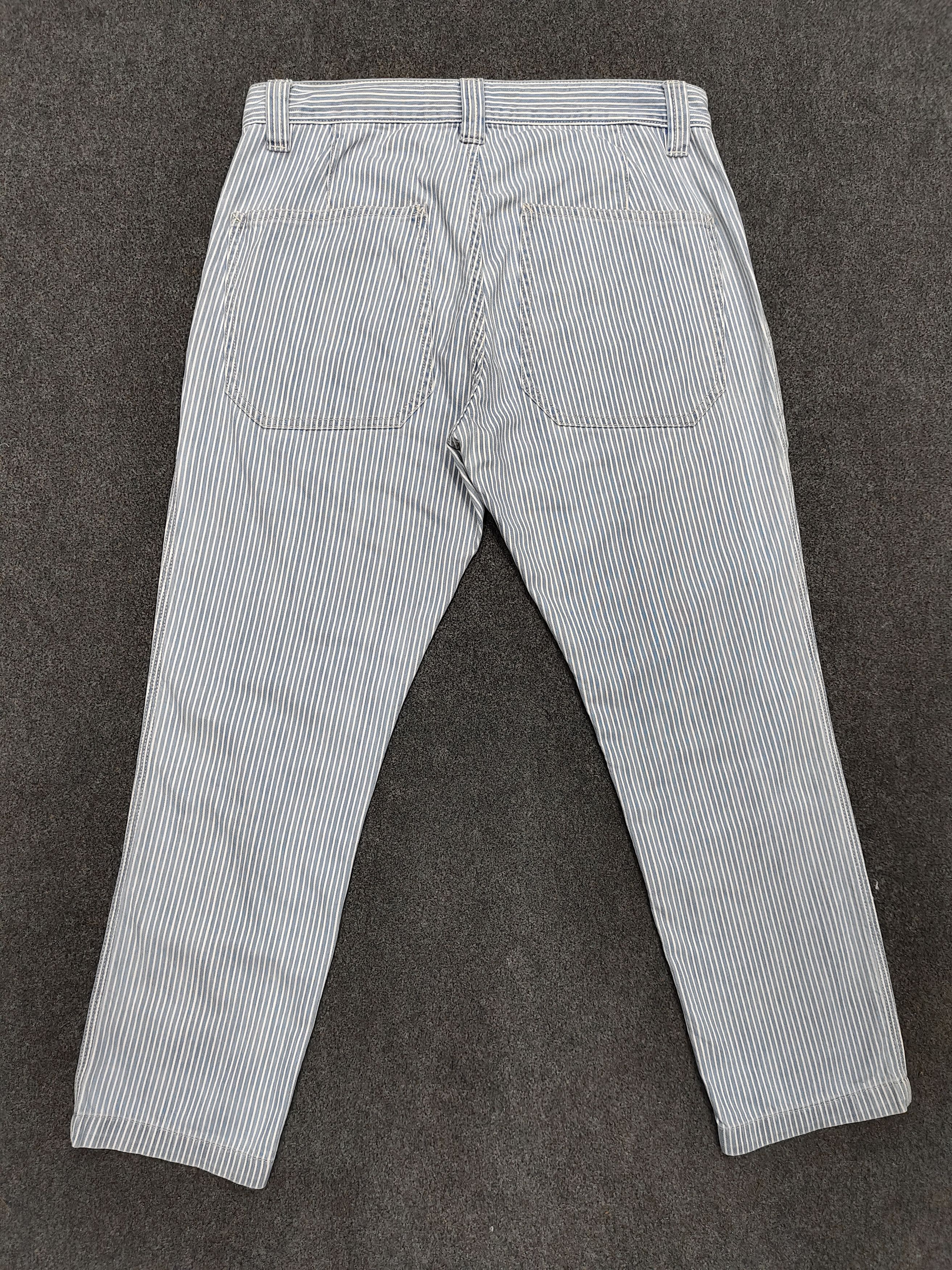 Designer × Isabel Marant × Isabel Marant Etoile 💥 Isabel Marant Etoile Fatigue Hickory Cropped Trousers Size 30" / US 8 / IT 44 - 3 Thumbnail