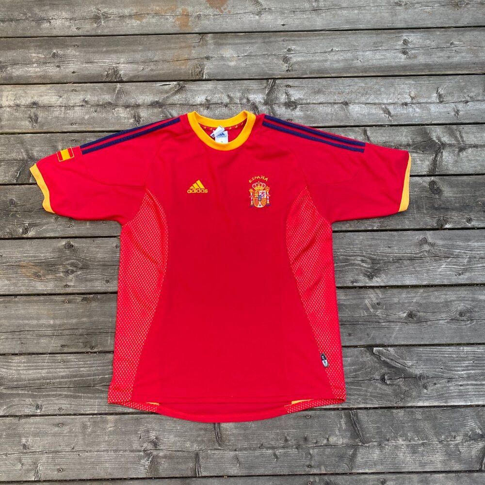 Adidas × Vintage Vintage 2002 Adidas Spain Home Football Soccer Jersey Large Size US L / EU 52-54 / 3 - 8 Thumbnail