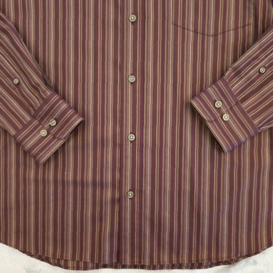 Eddie Bauer Eddie Bauer Shirt Mens Large Brown Striped Long Sleeve Button-Up Classic Fit Gentlemen Mens Brown Striped Shirt Size US L / EU 52-54 / 3 - 3 Thumbnail