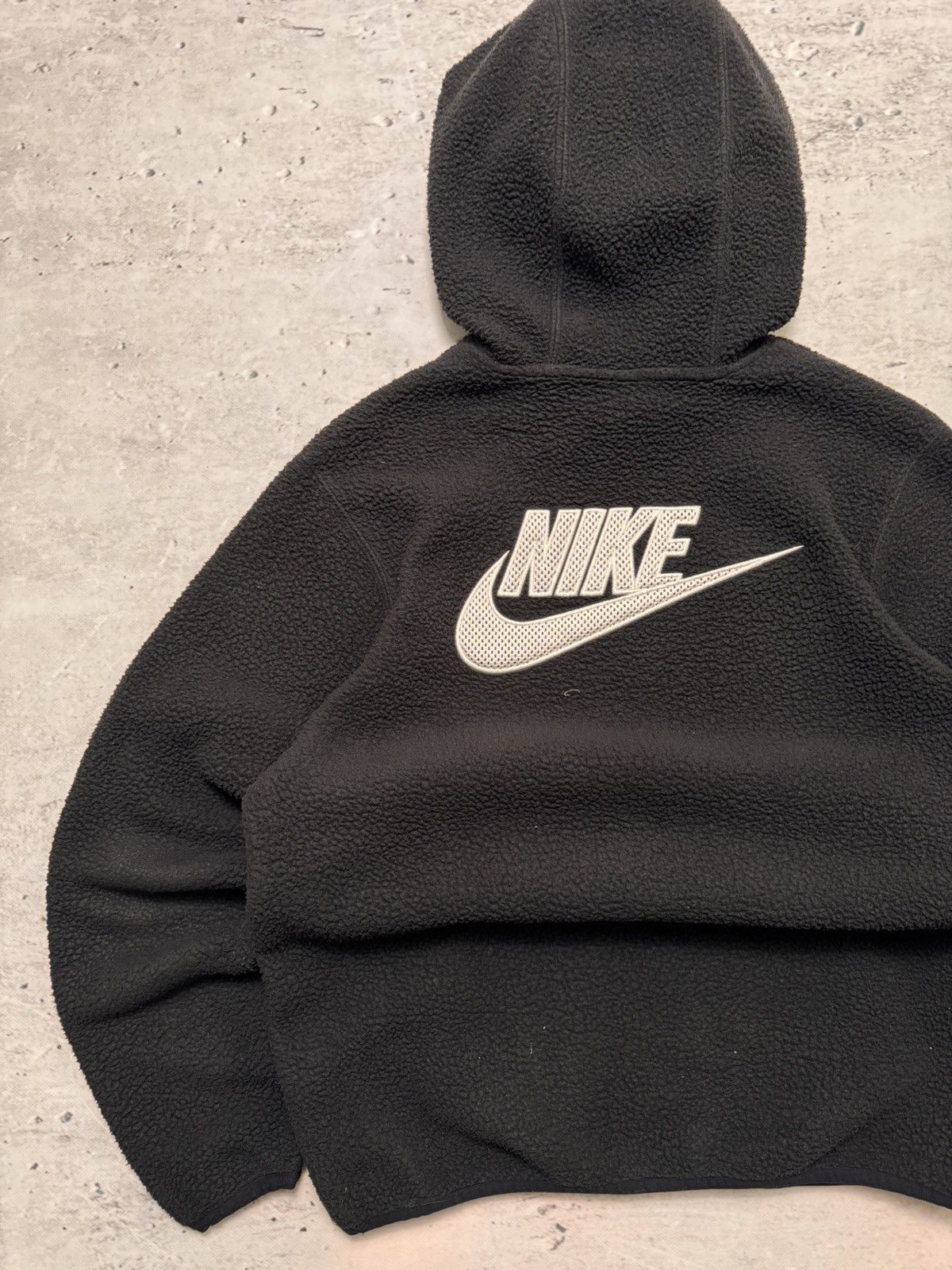 Nike × Vintage NIKE TEDDY FLEECE VINTAGE CENTER LOGO OVERSIZE BOXY HOODIE Size US M / EU 48-50 / 2 - 5 Thumbnail