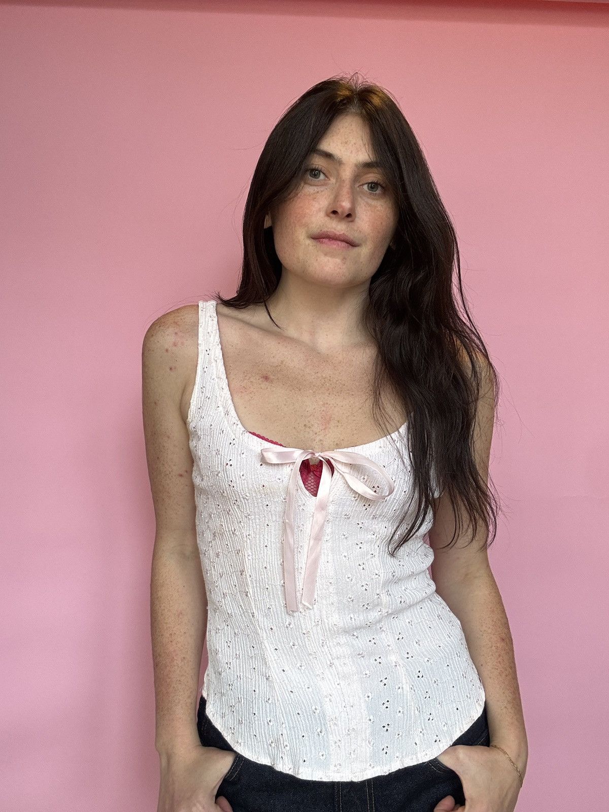 Vintage VINTAGE AGNETA ECKEMYR EYELET TANK TOP Size S / US 4 / IT 40 - 1 Thumbnail