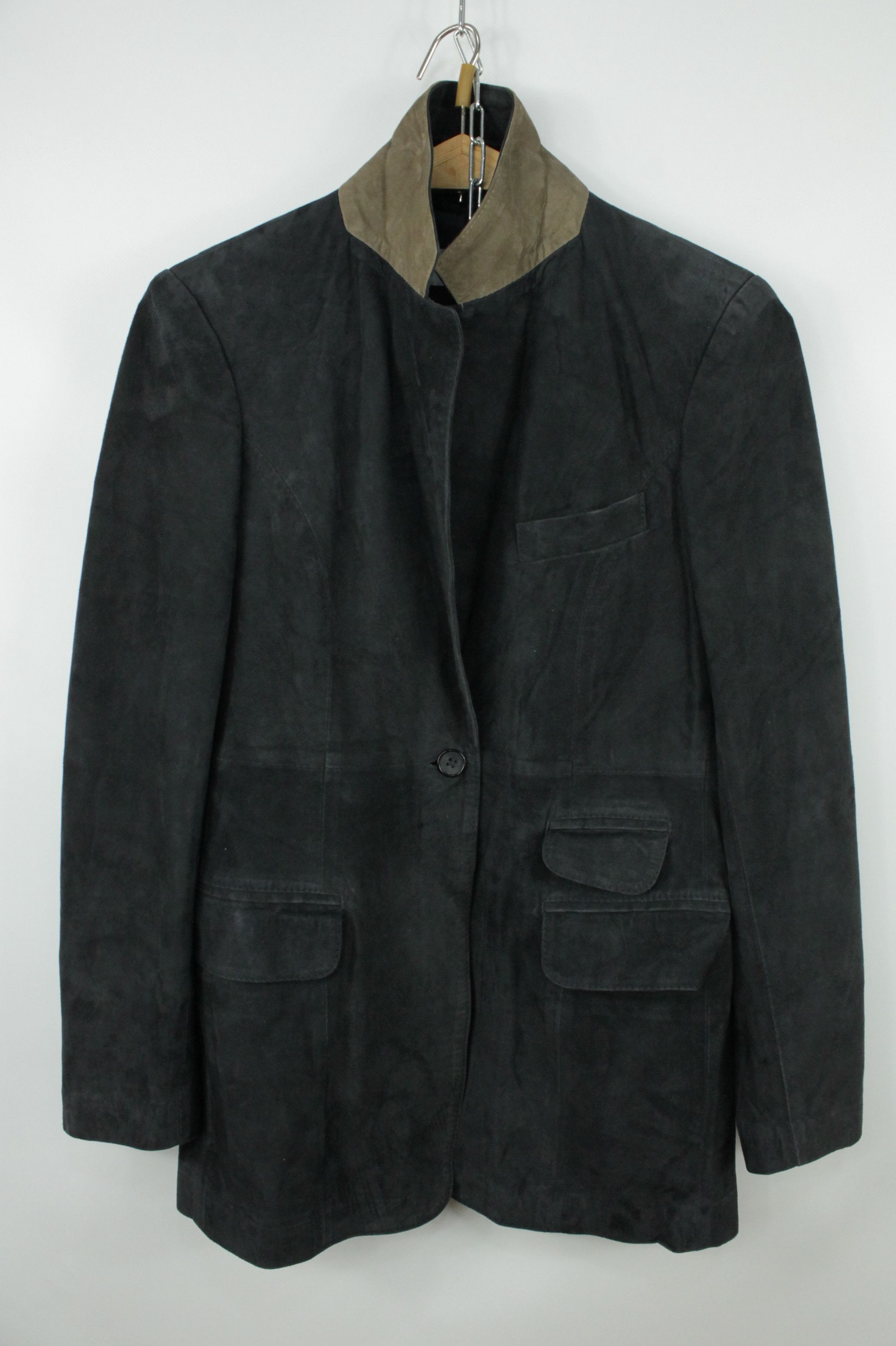 Genuine Leather Anna Lascata Gray Suede Leather Michelle Blazer Jacket Size M / US 6-8 / IT 42-44 - 2 Thumbnail