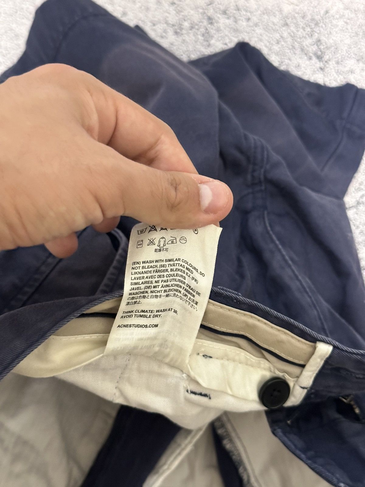 Acne Studios Acne Studios Seymour Twill Shorts Blue Size US 27 - 12 Thumbnail
