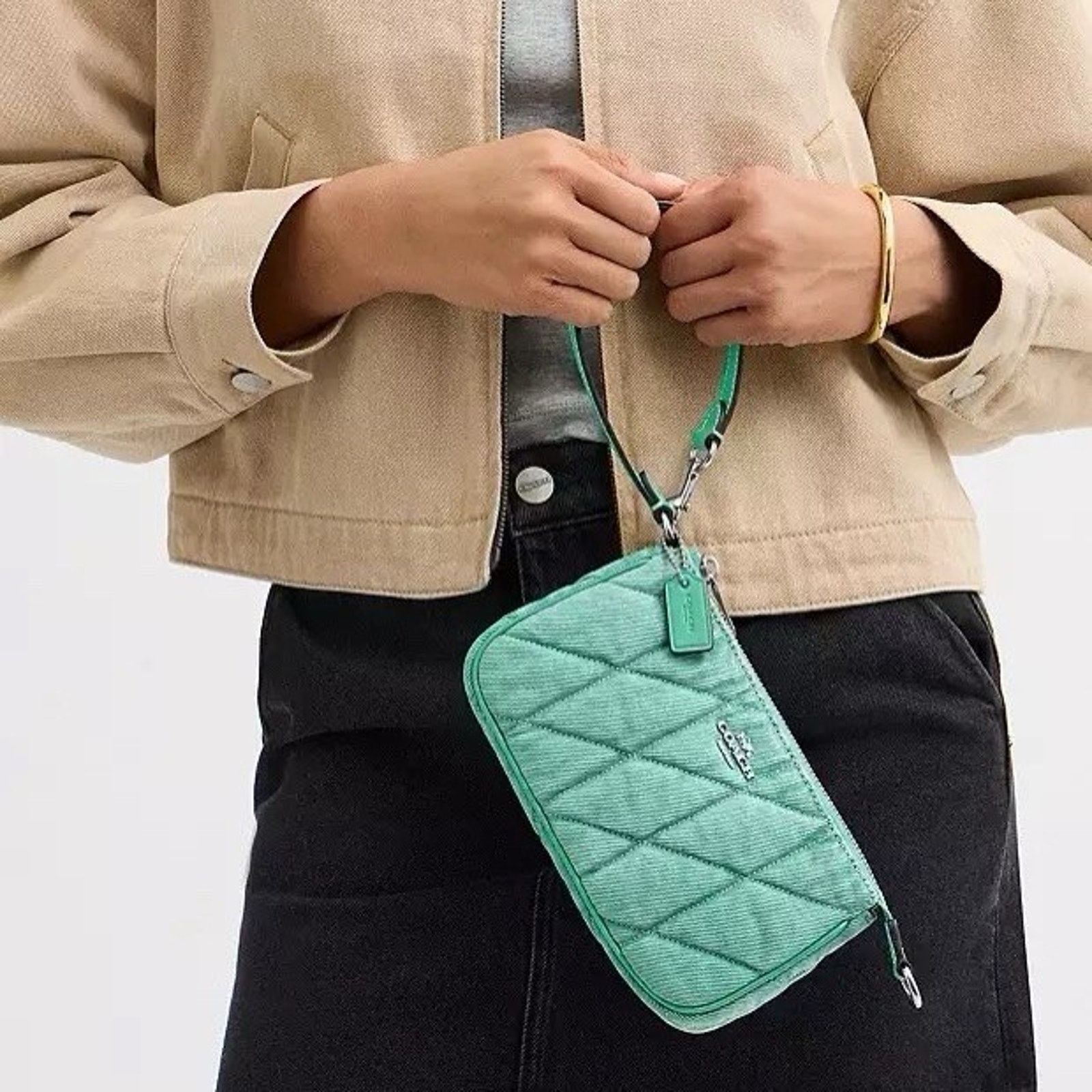 Coach NWT Coach Nolita 19 CBK58 Denim and smooth leather Ivy/Green Size ONE SIZE - 8 Thumbnail