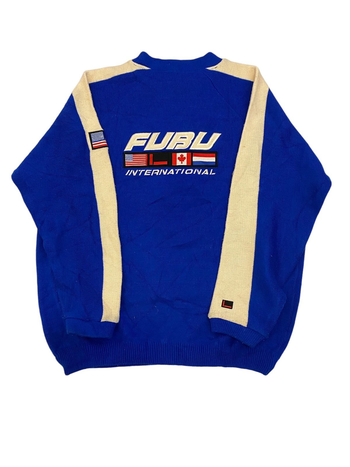 Fubu × Japanese Brand 🔥FUBU Big Logo Flag Knitwear Oversized Size US XXL / EU 58 / 5 - 1 Thumbnail