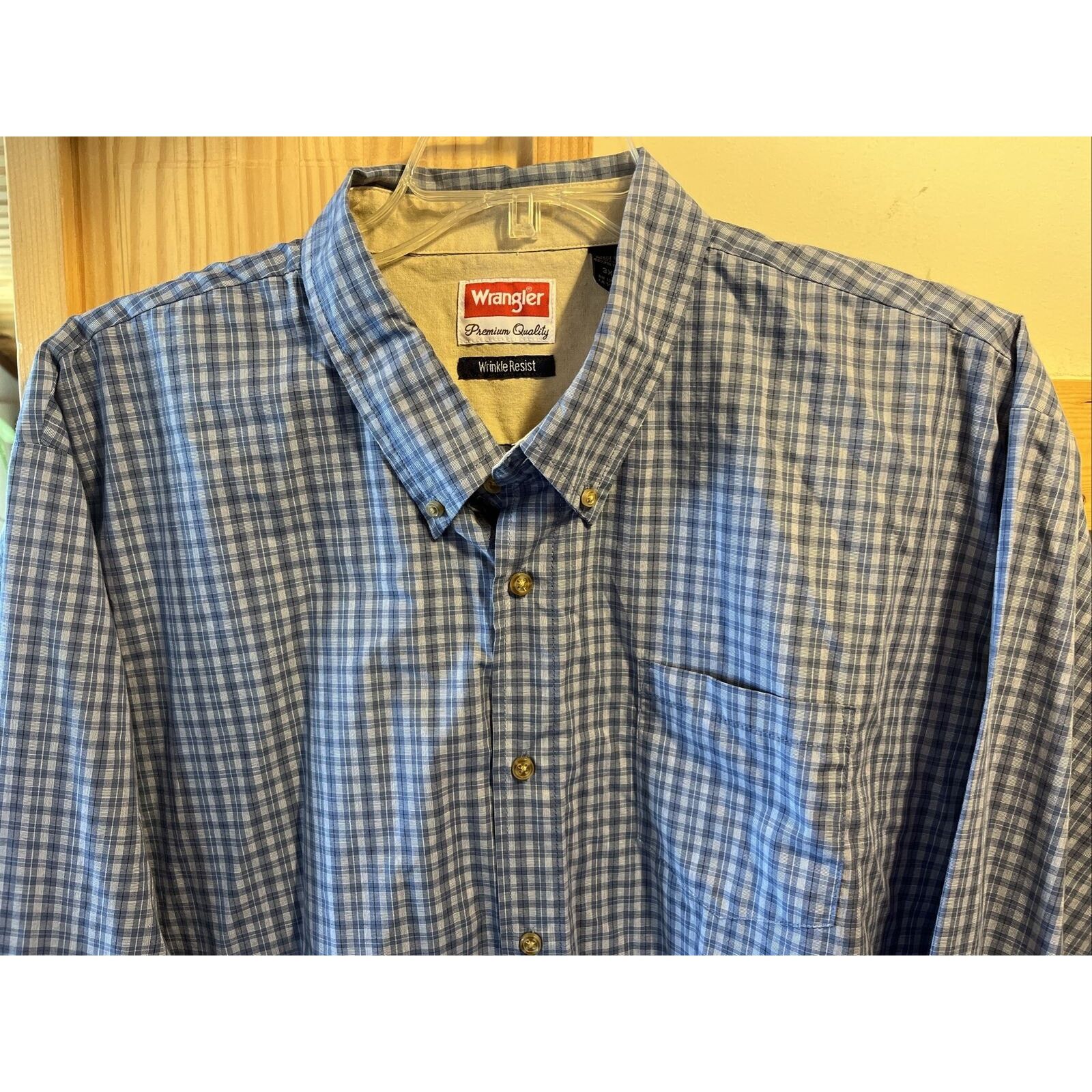 Wrangler Wrangler Premium Shirt Men’s 3XL Gray LS Check Western Shirt Size US XXL / EU 58 / 5 - 5 Thumbnail